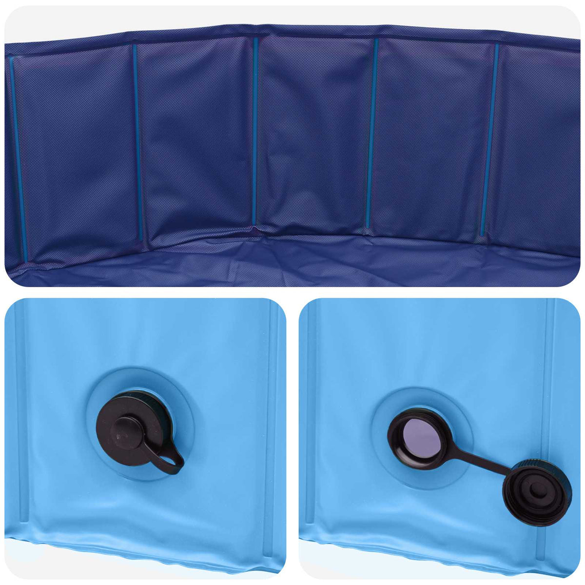 Kids Swimming Pool Folding Blue Ø 160 x 30 cm