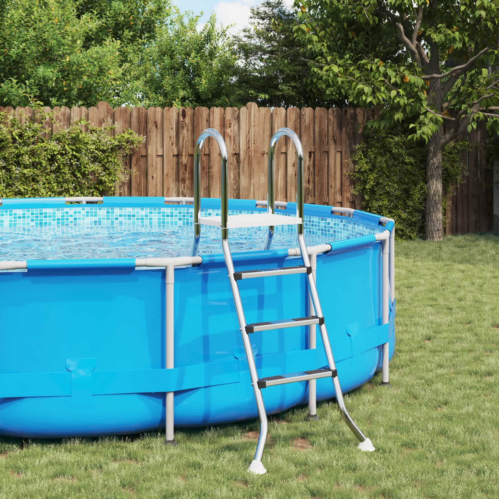 Above Ground Pool Ladder 100 cm 3-Step Stainless Steel 304