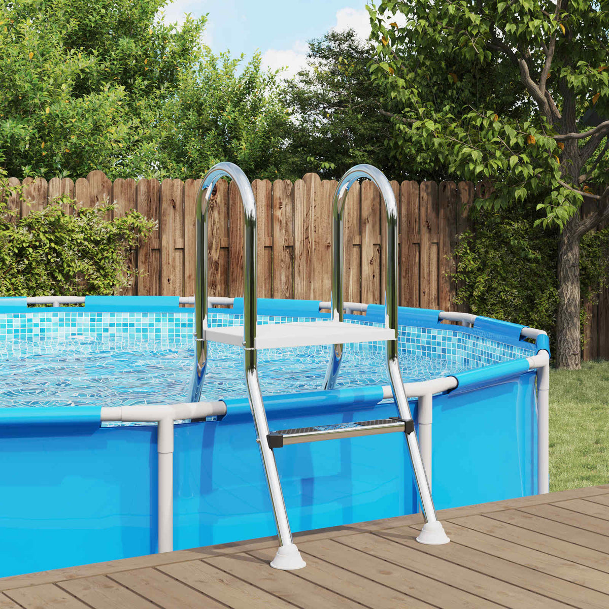Partially in-ground pool ladder 172 x 106 cm 3-Step