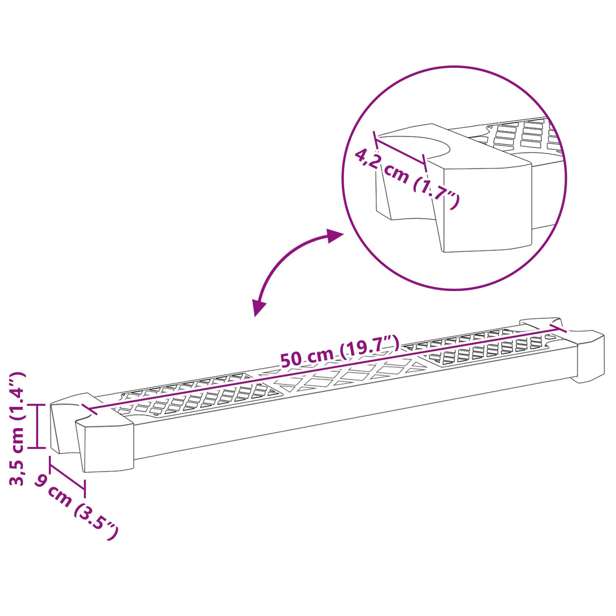 Pool Ladder Steps Replacement 50 x 9 x 3.5 cm