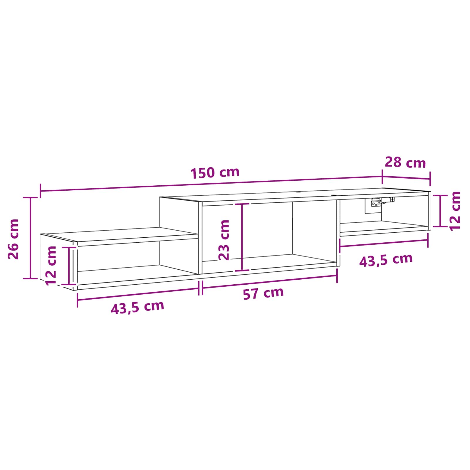 Wall-mounted TV Cabinet Wall-Mounted Sonoma Oak
