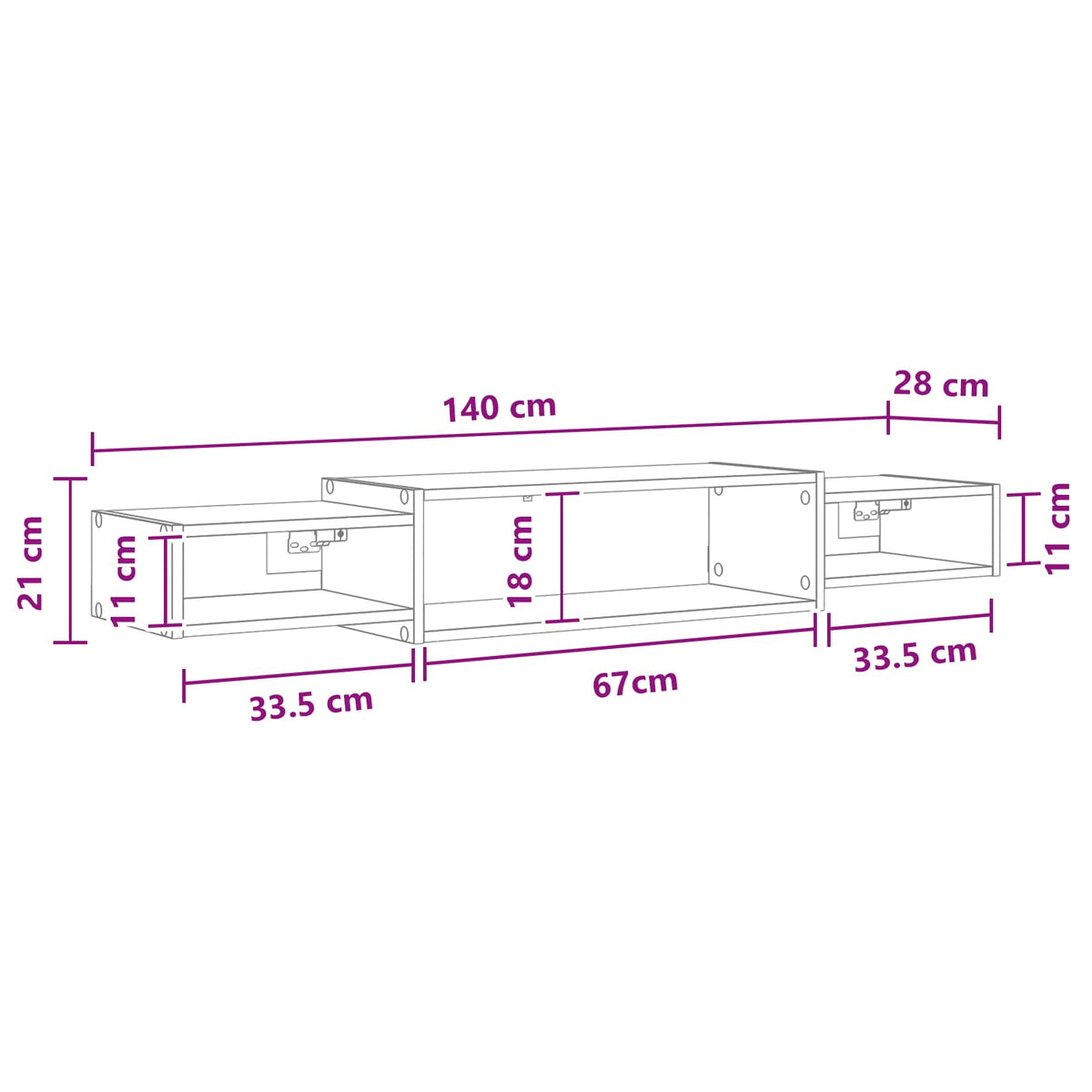 Wall-mounted TV Cabinet Wall-Mounted Sonoma Oak