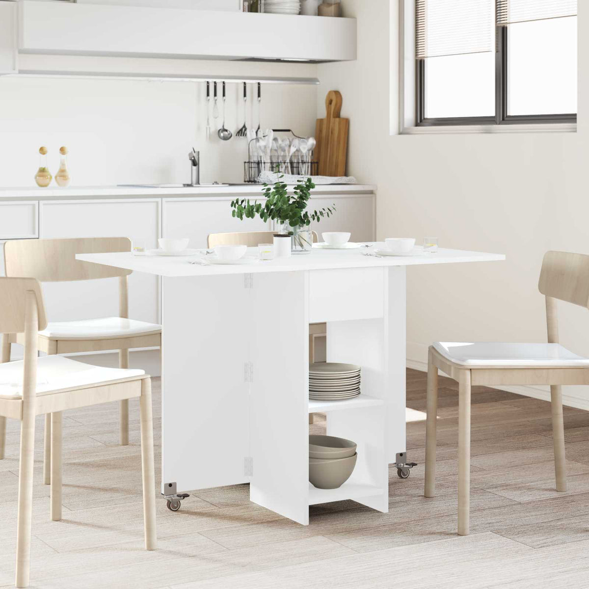 Dinning Table 115 x 70 x 75 cm Engineered Wood White