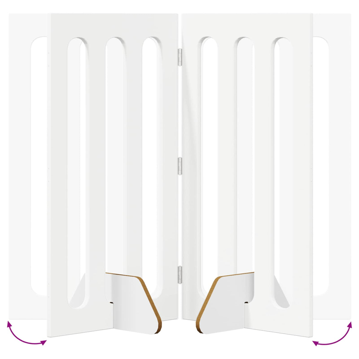 Folding Pet Fence 4 pcs White 201 x 38 x 90 cm Engineered Wood