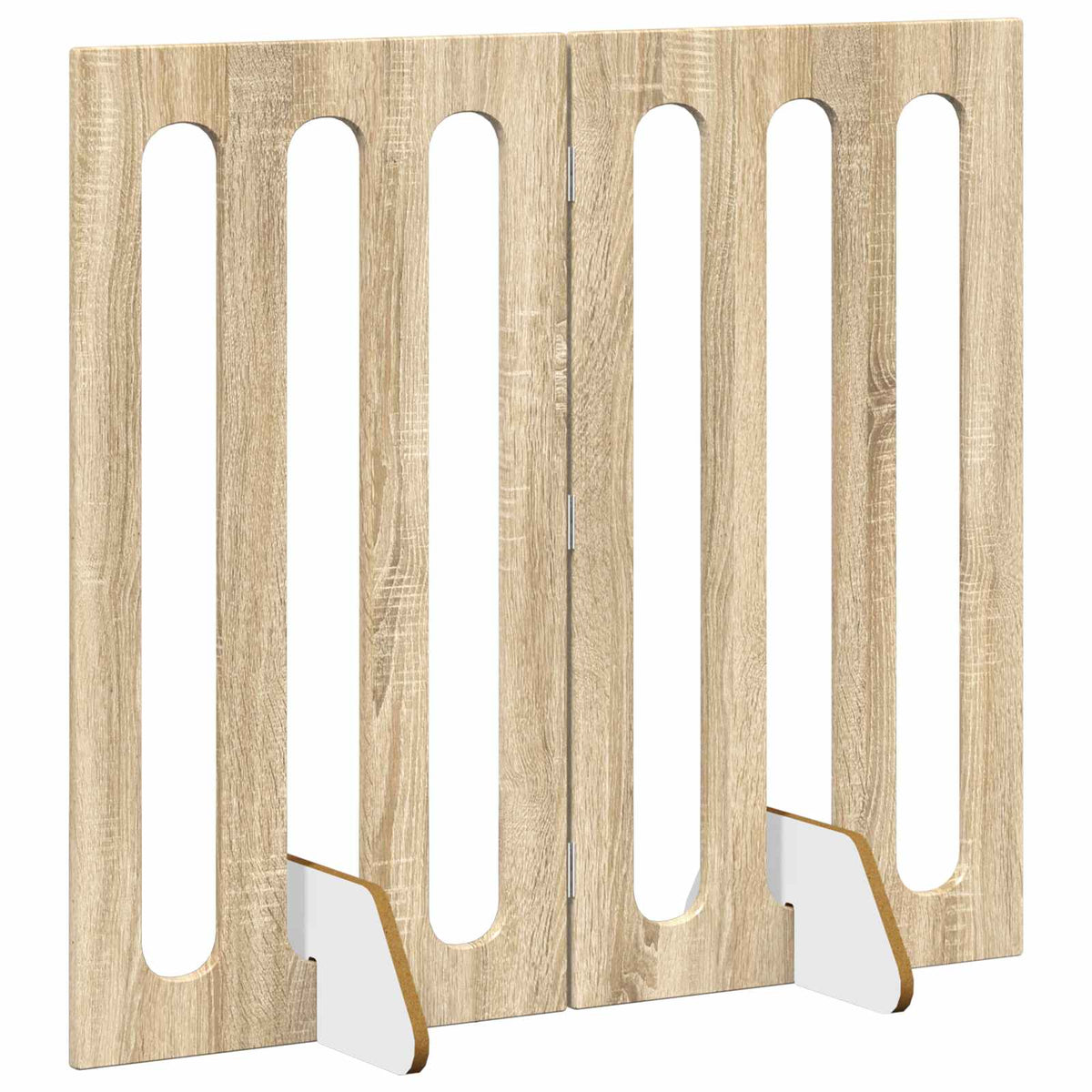 Folding Pet Fence 2 pcs Sonoma Oak 100.5 x 38 x 90 cm
