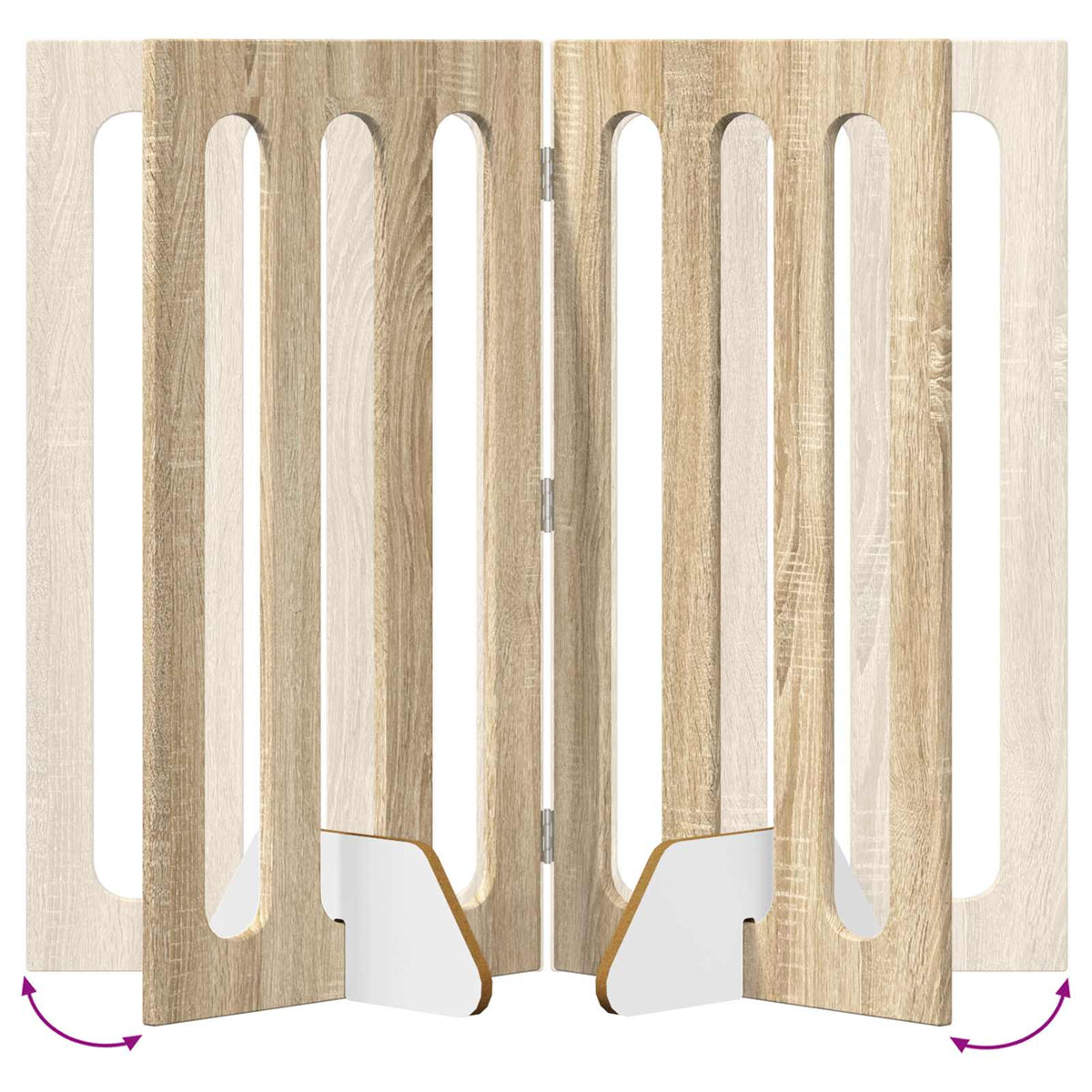 Folding Pet Fence 2 pcs Sonoma Oak 100.5 x 38 x 90 cm