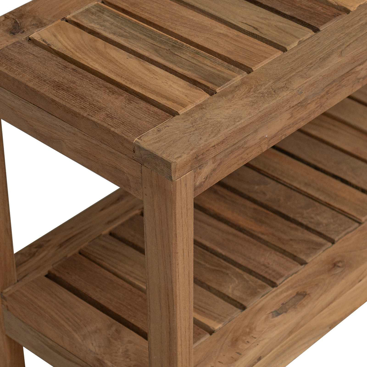 Bathroom Side Table Natural 60 x 30 x 45 cm Solid Teak Wood