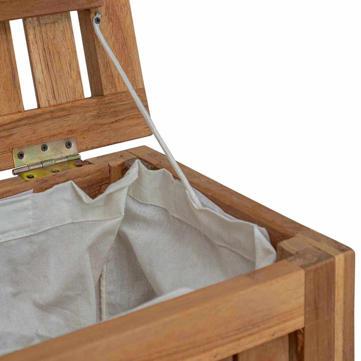 Laundry Basket Natural 35 x 25 x 60 cm Solid Teak Wood