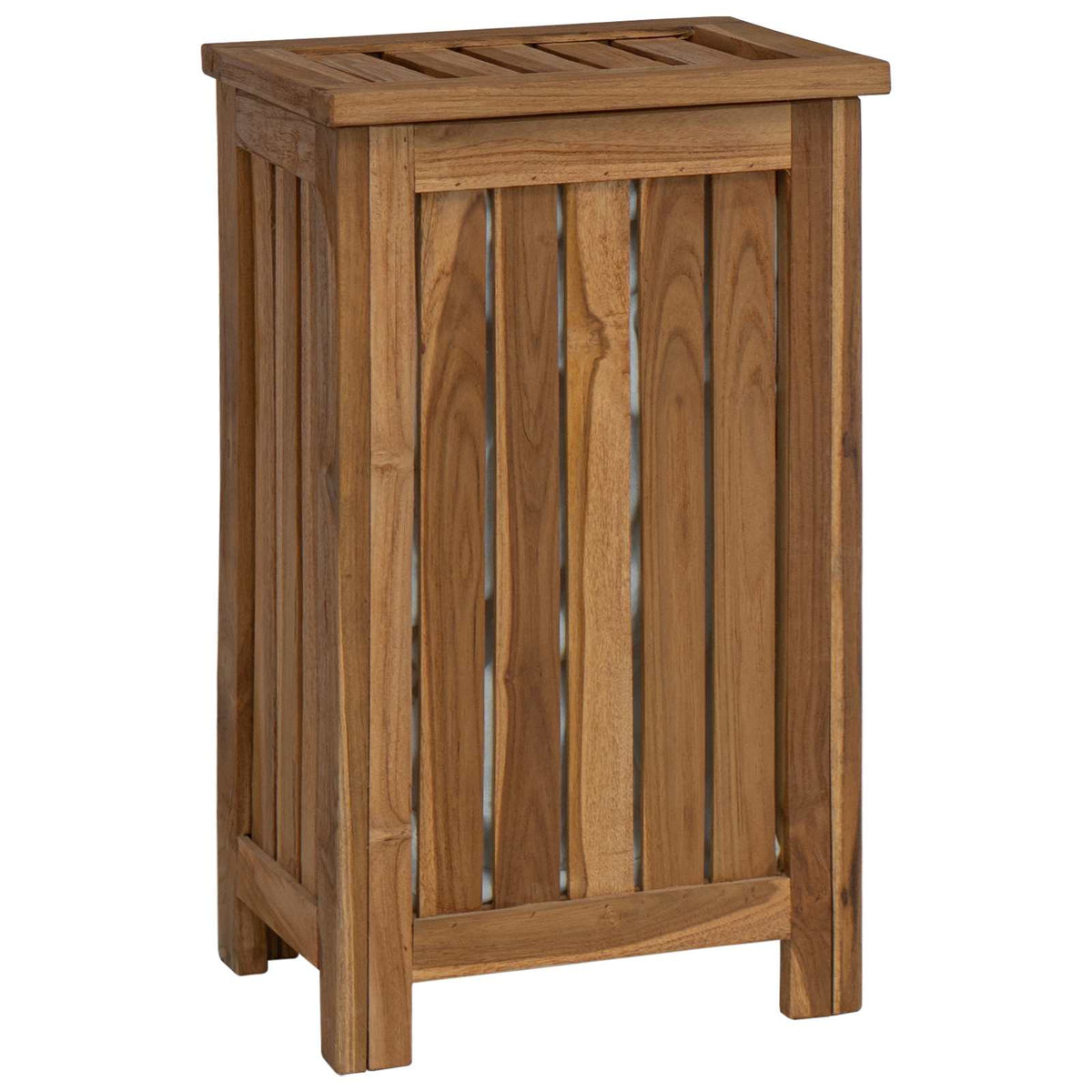 Laundry Basket Natural 35 x 25 x 60 cm Solid Teak Wood