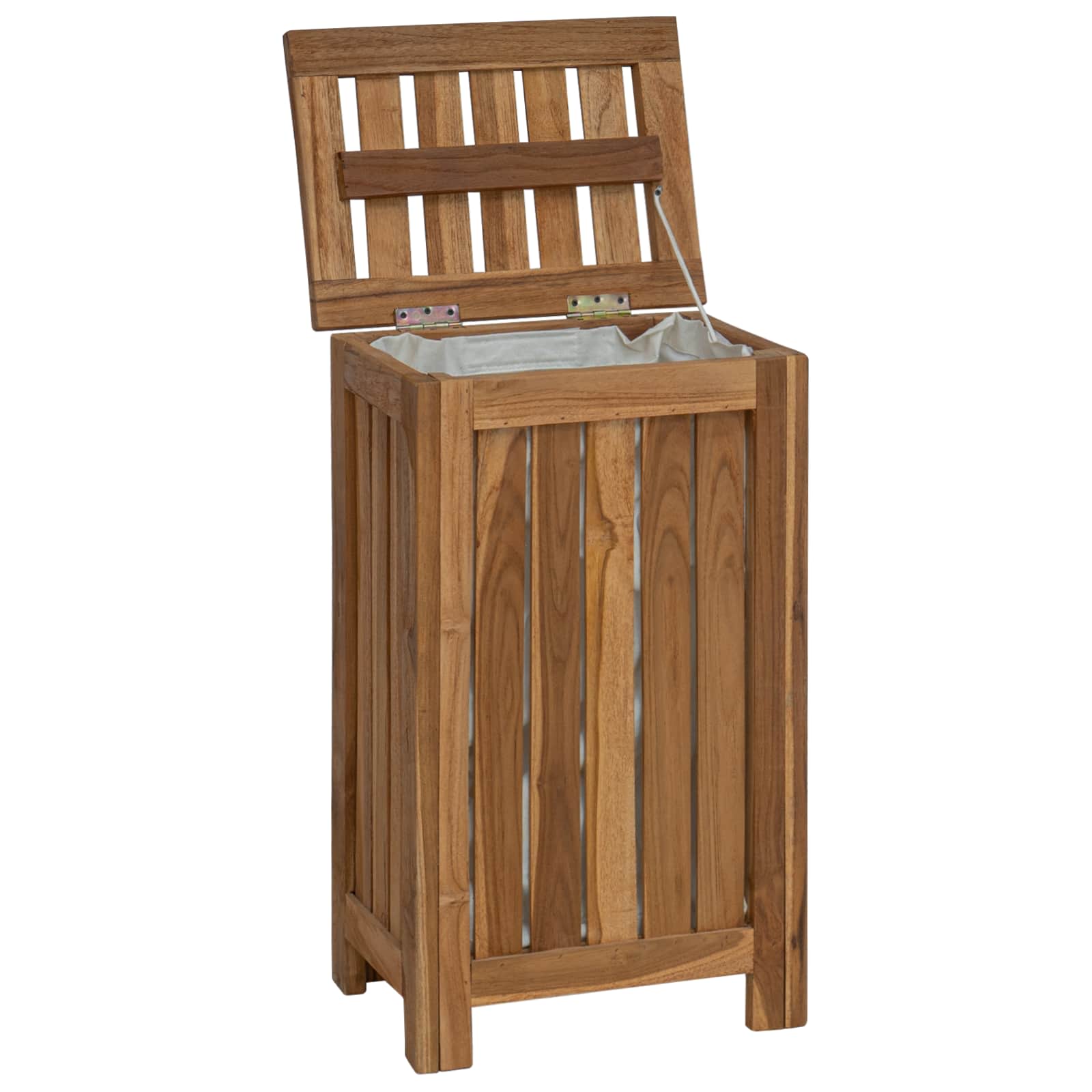 Laundry Basket Natural 35 x 25 x 60 cm Solid Teak Wood