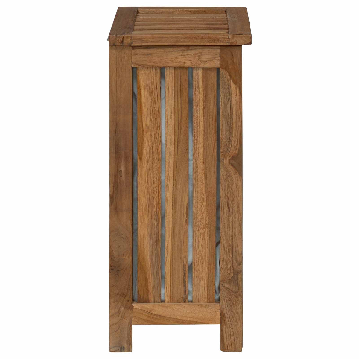Laundry Basket Natural 35 x 25 x 60 cm Solid Teak Wood