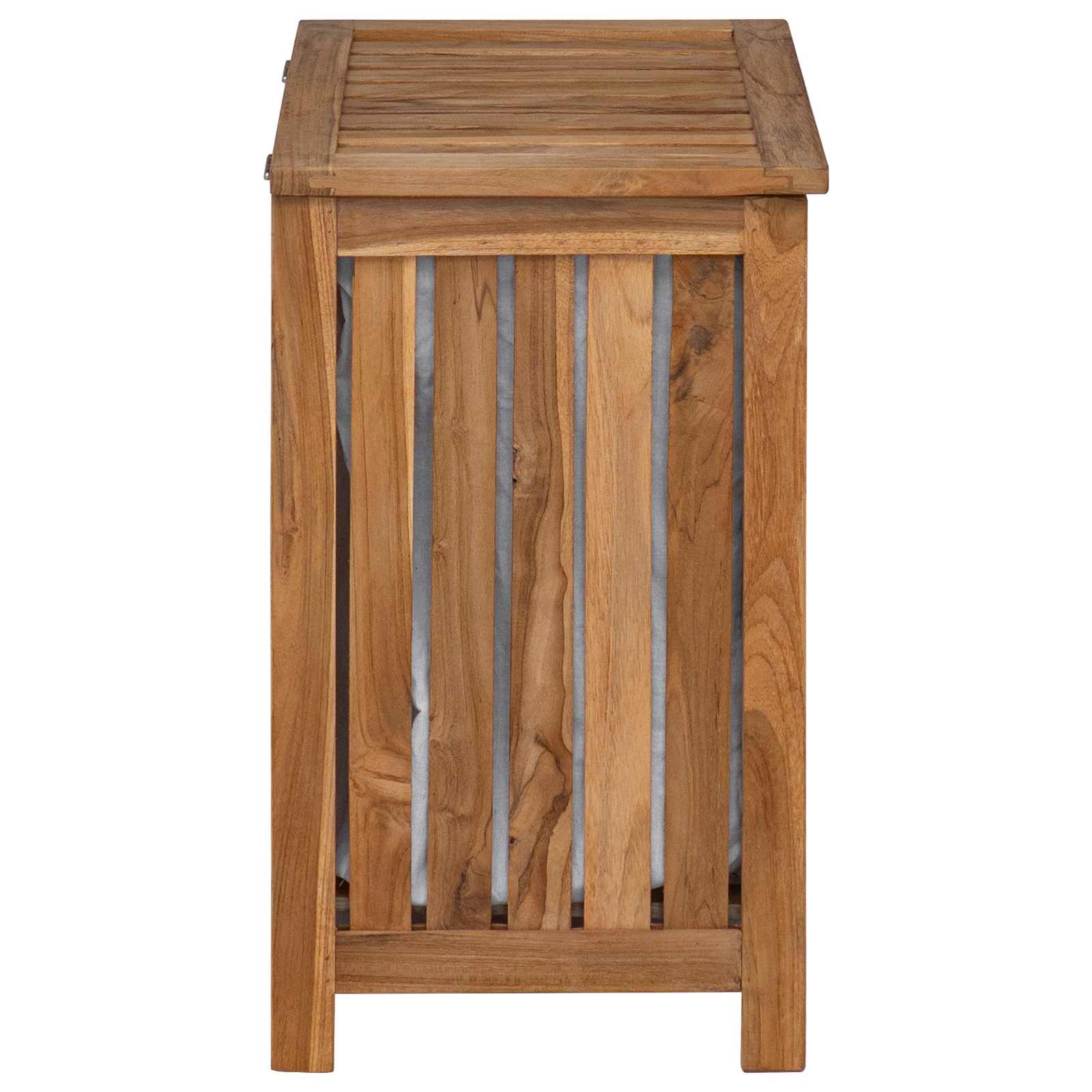 Laundry Basket Natural Solid Teak Wood