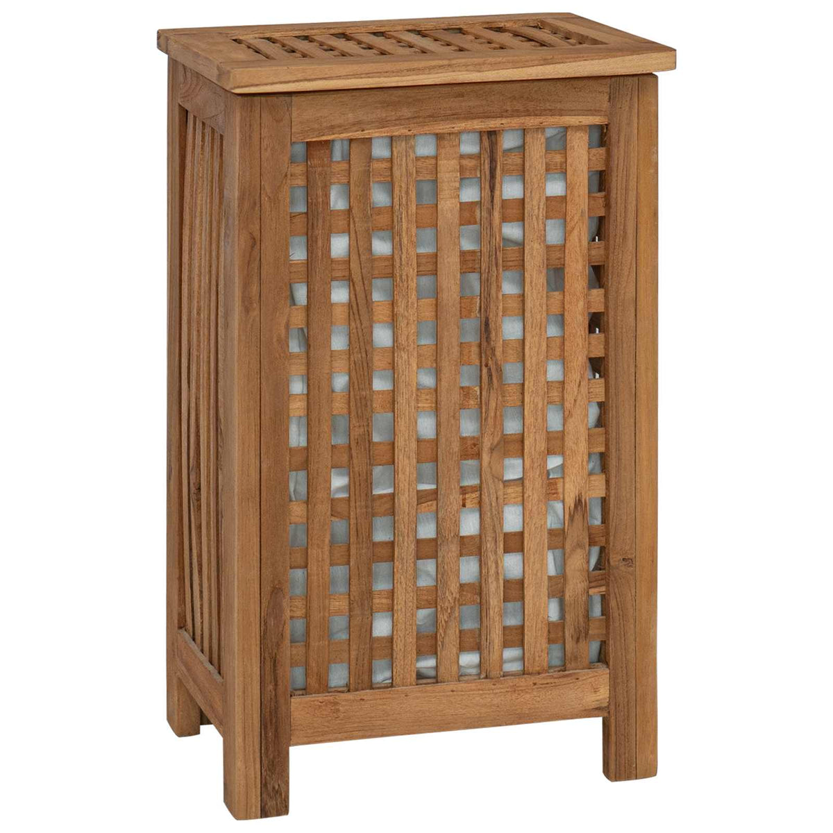 Laundry Basket Natural 35 x 25 x 60 cm Solid Teak Wood