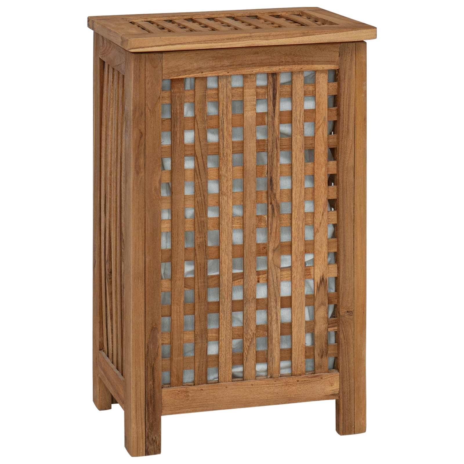 Laundry Basket Natural 35 x 25 x 60 cm Solid Teak Wood