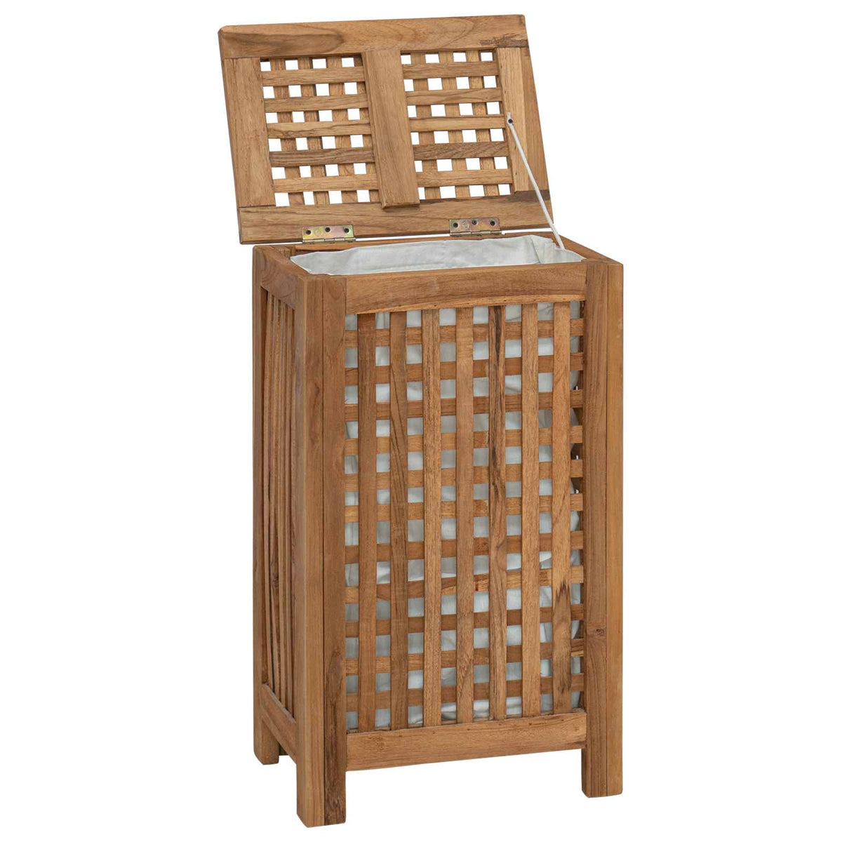 Laundry Basket Natural 35 x 25 x 60 cm Solid Teak Wood