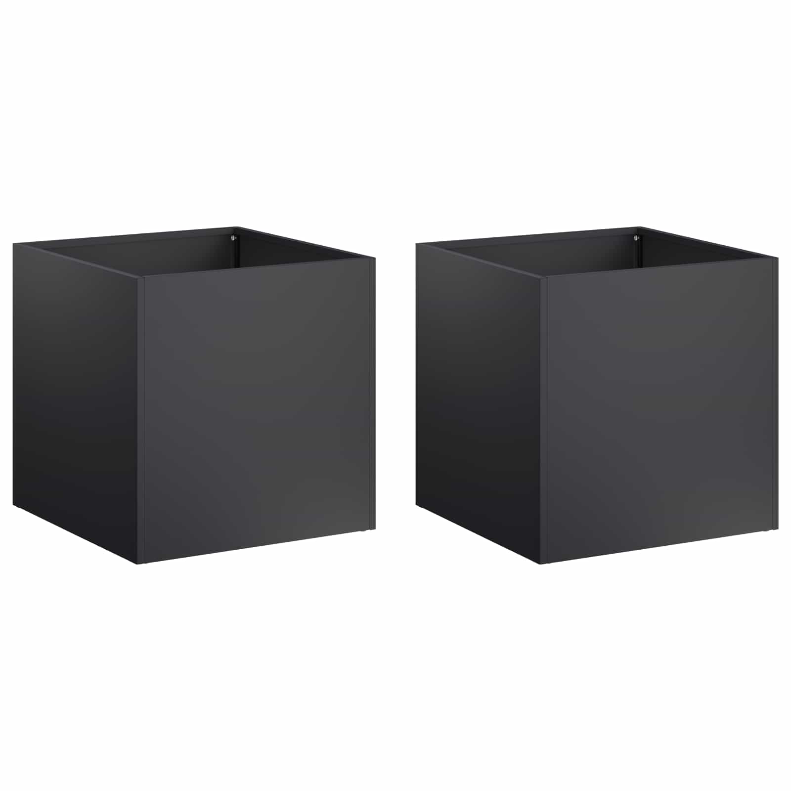 Garden Planter 2 pcs Black 20 x 20 x 20 cm Cold-rolled Steel