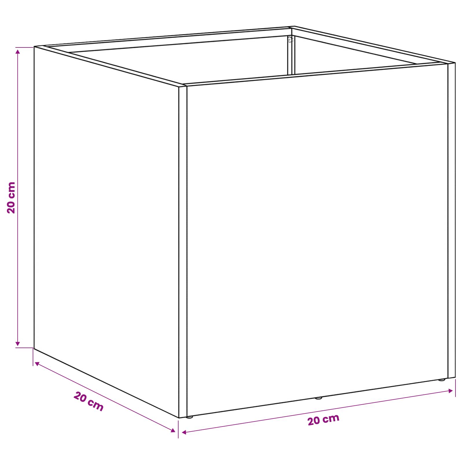 Garden Planter 2 pcs Black 20 x 20 x 20 cm Cold-rolled Steel