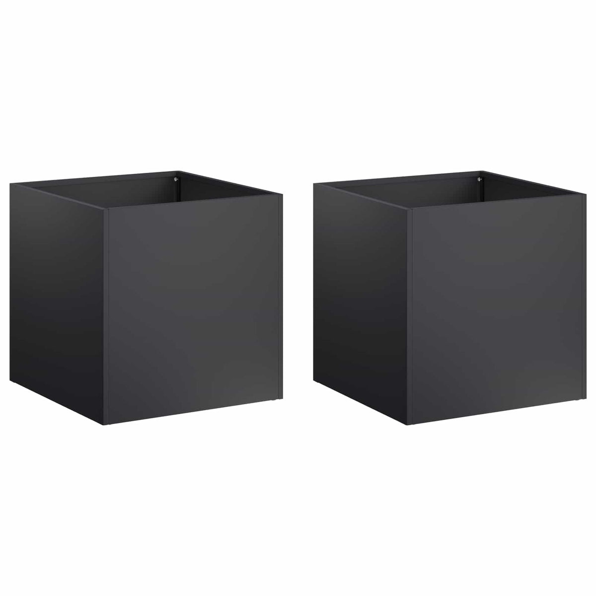 Garden Planter 2 pcs Black 25 x 25 x 25 cm Cold-rolled Steel