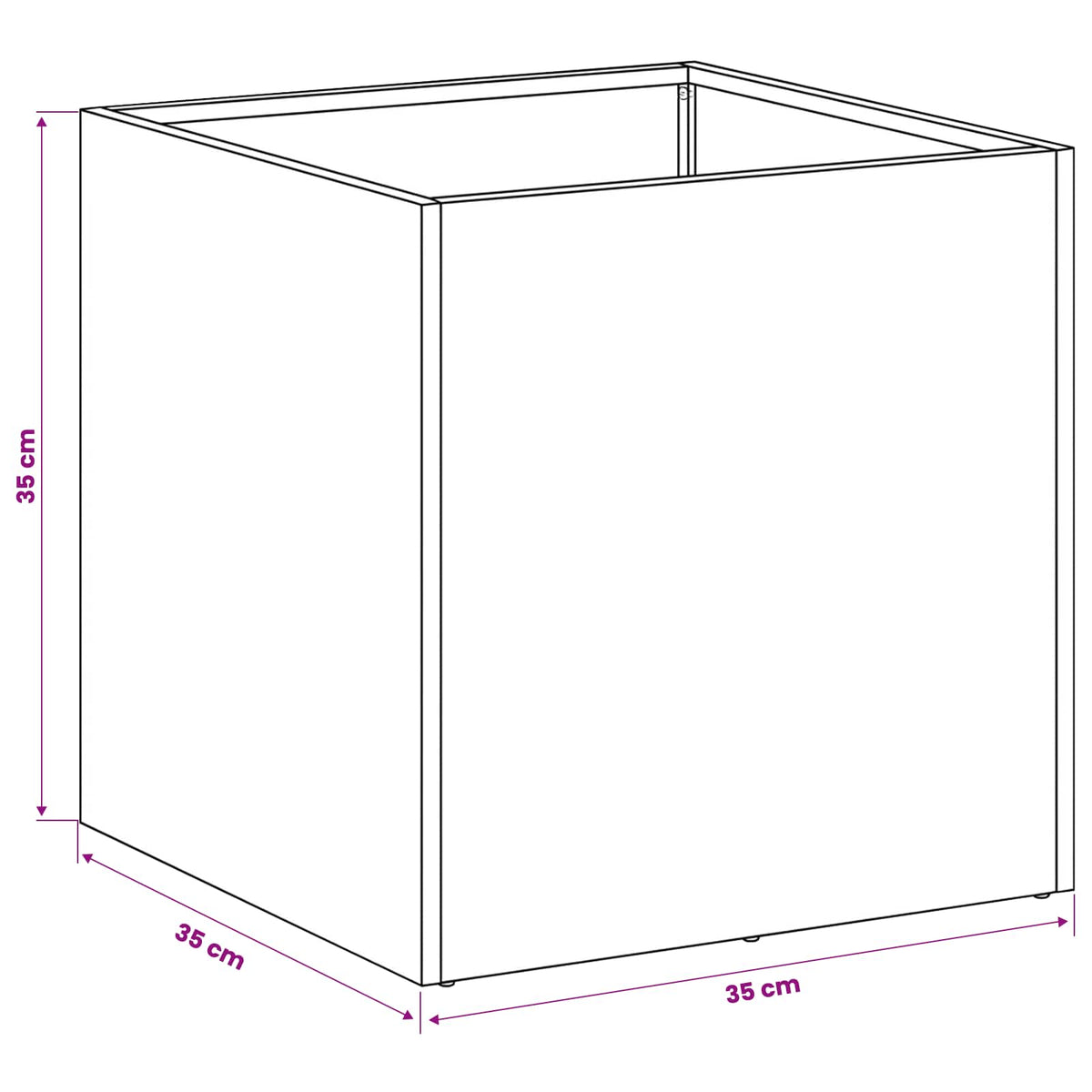Garden Planter 2 pcs Black 35 x 35 x 35 cm Cold-rolled Steel