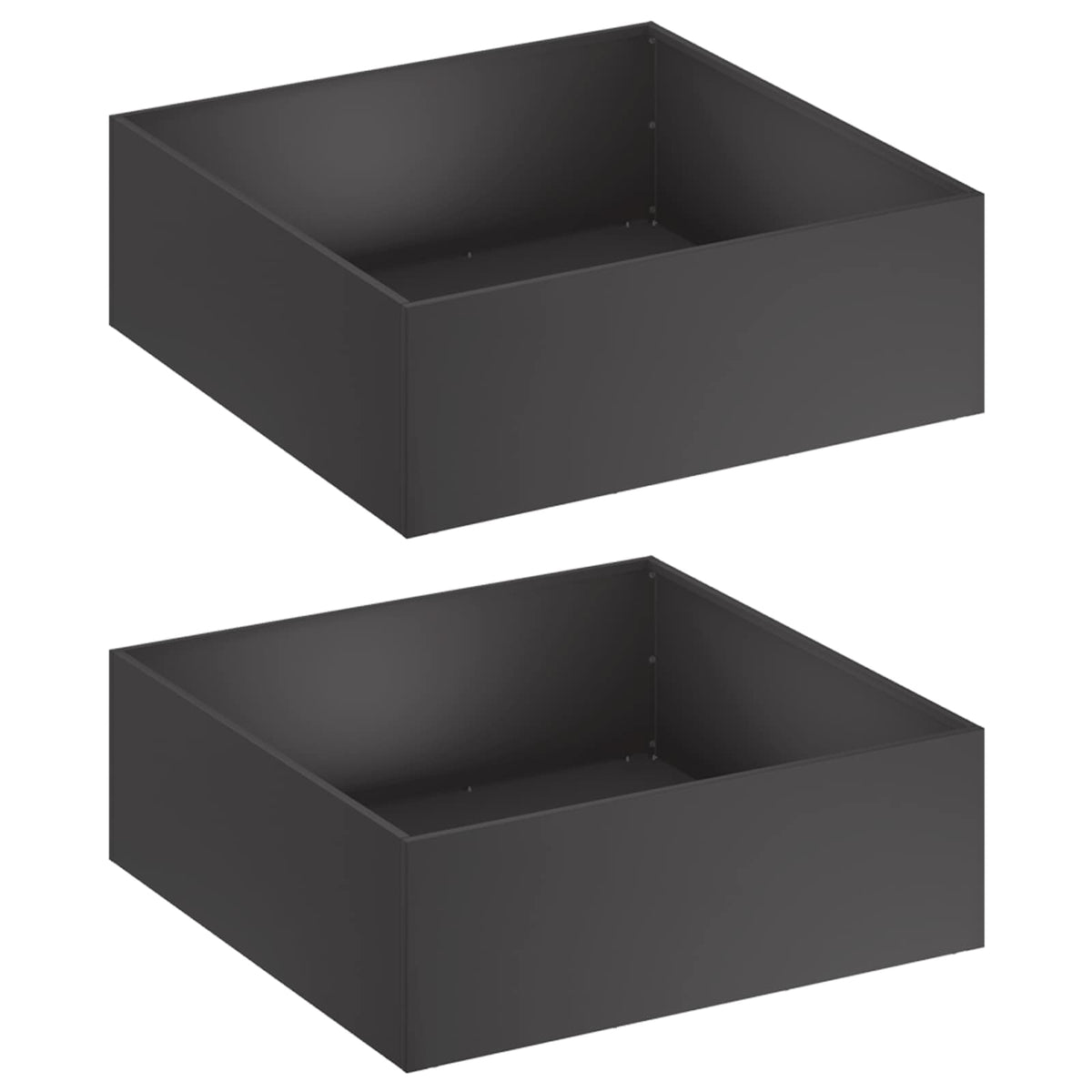 Garden Planter 2 pcs Black 60 x 60 x 20 cm Cold-rolled Steel
