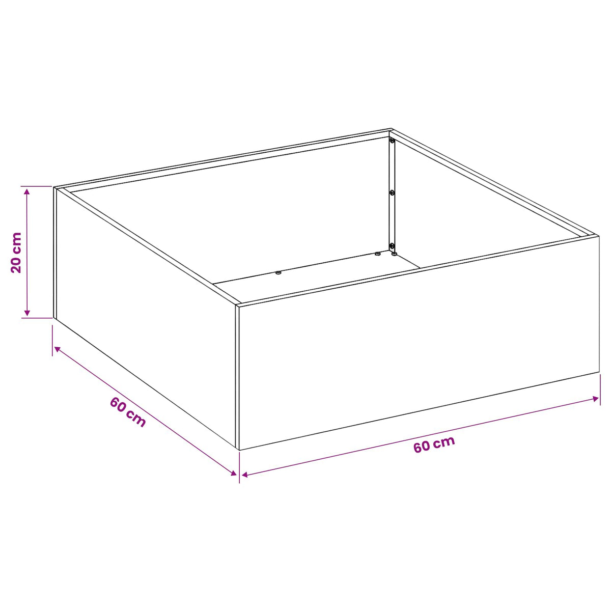 Garden Planter 2 pcs Anthracite 60 x 60 x 20 cm