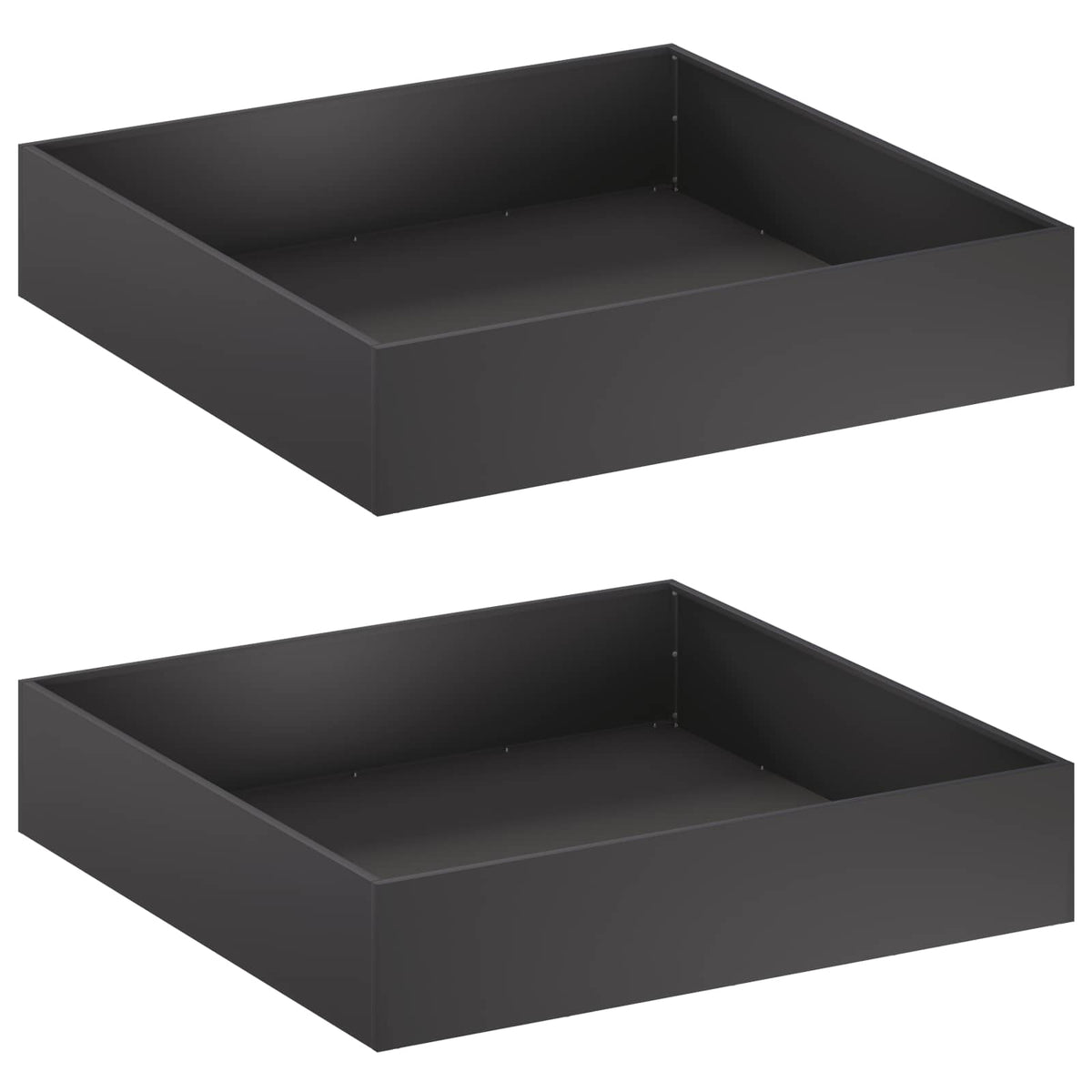 Garden Planter 2 pcs Black 80 x 80 x 20 cm Cold-rolled Steel