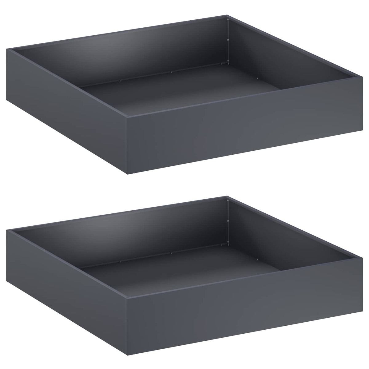 Garden Planter 2 pcs Anthracite 80 x 80 x 20 cm