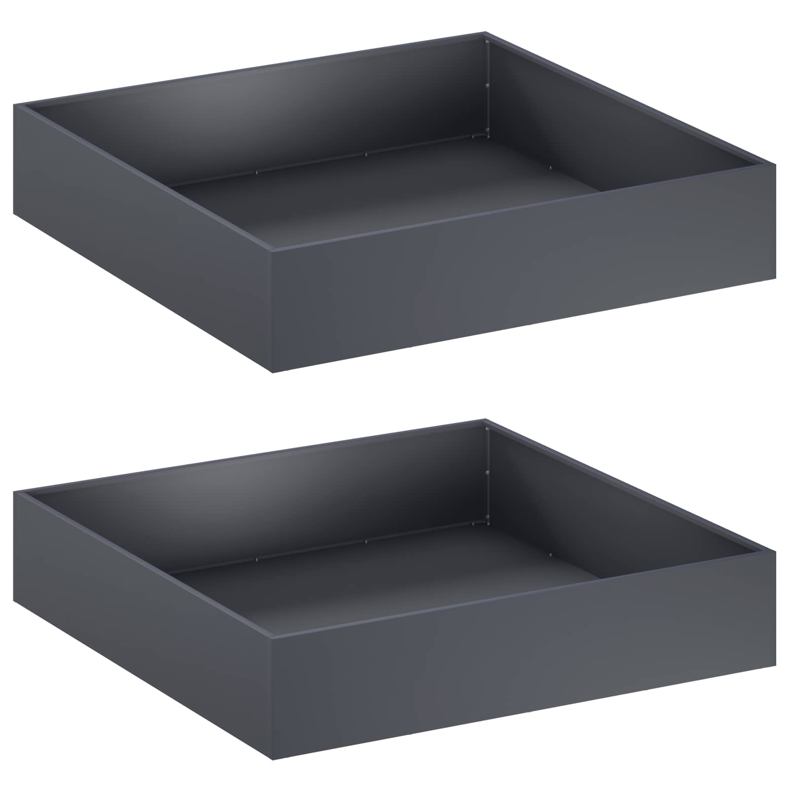 Garden Planter 2 pcs Anthracite 80 x 80 x 20 cm