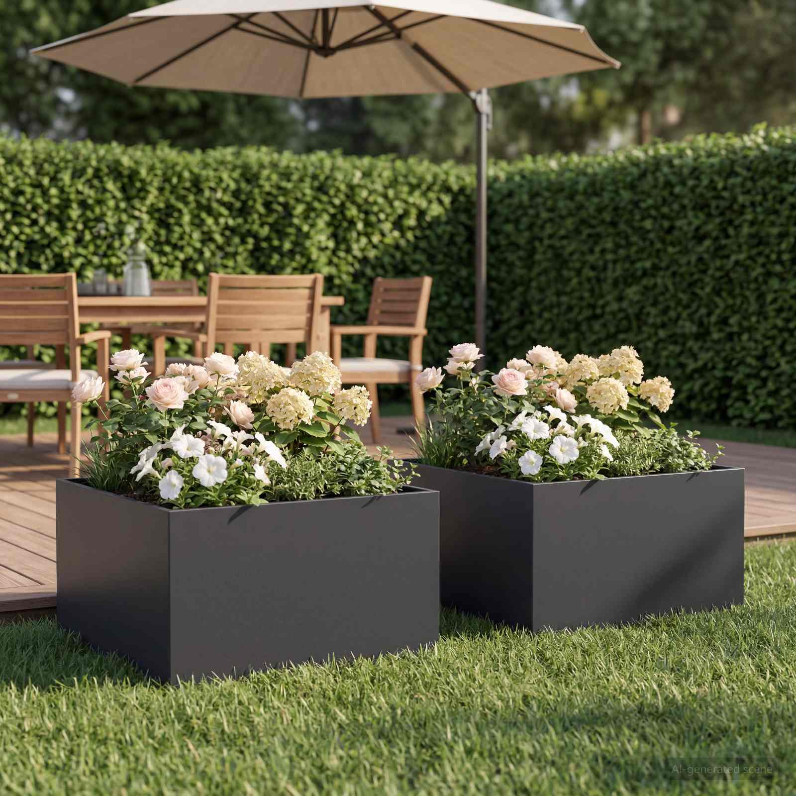 Garden Planter 2 pcs Black 40 x 40 x 30 cm Cold-rolled Steel