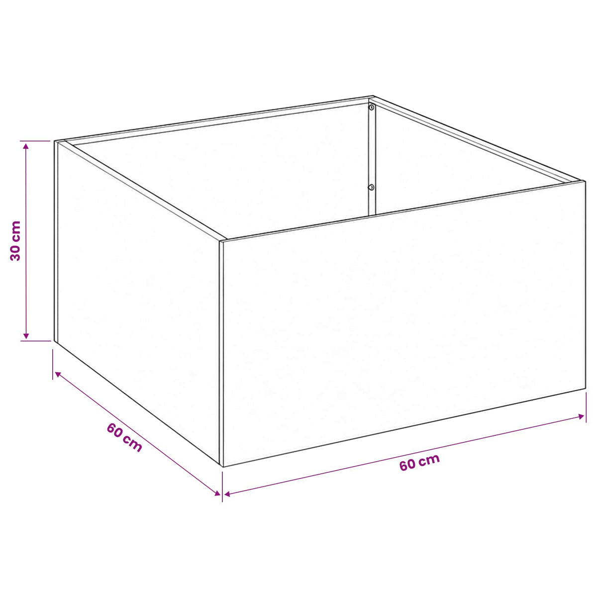 Garden Planter 2 pcs Black 60 x 60 x 30 cm Cold-rolled Steel