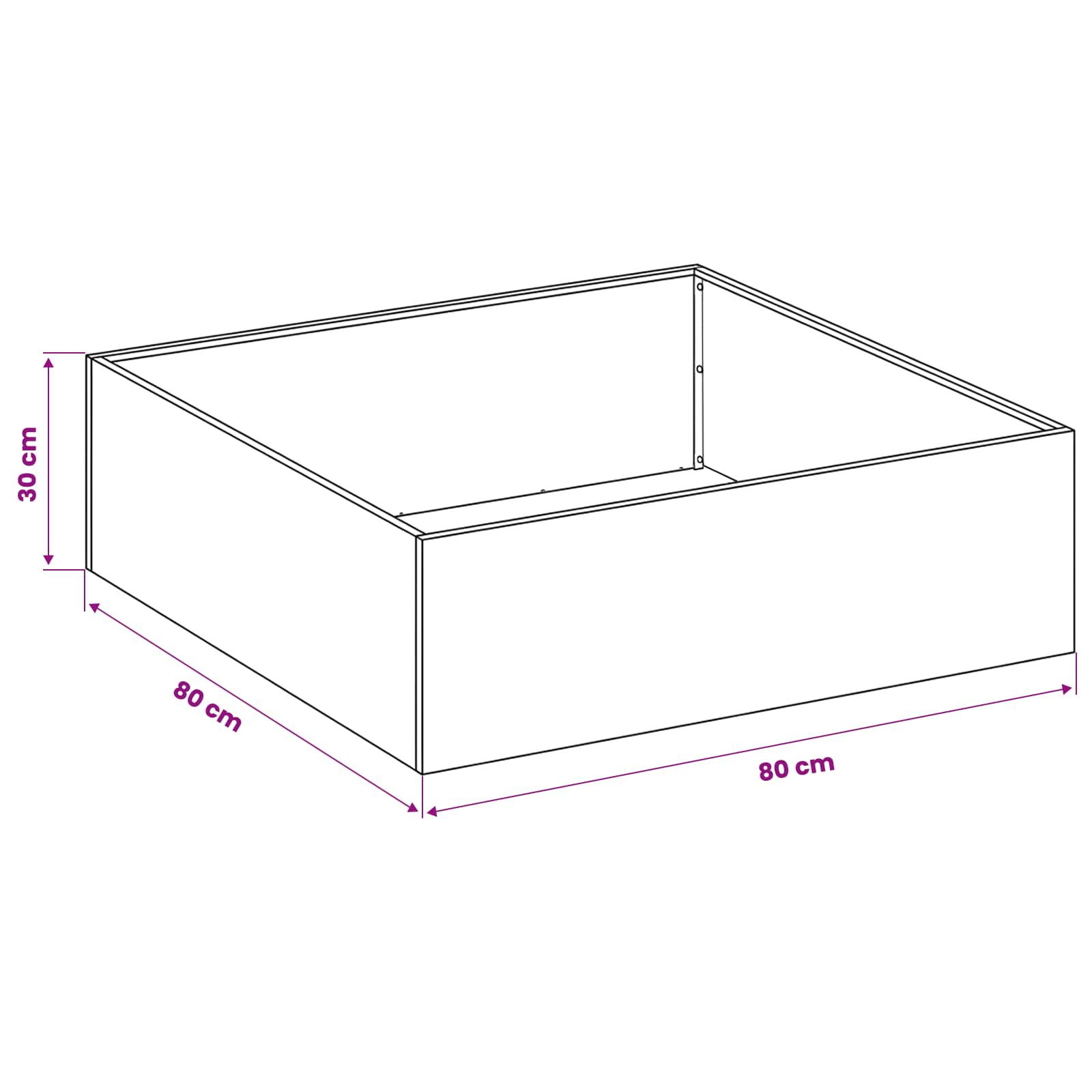 Garden Planter 2 pcs Anthracite 80 x 80 x 30 cm