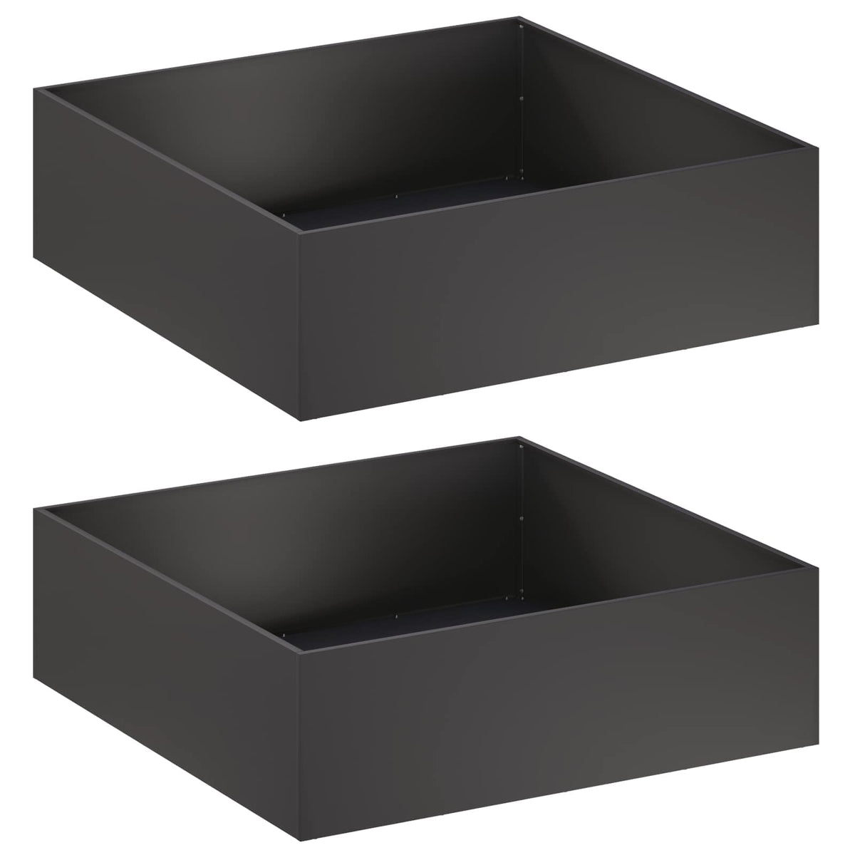 Garden Planter 2 pcs Black 100 x 100 x 30 cm Cold-rolled Steel