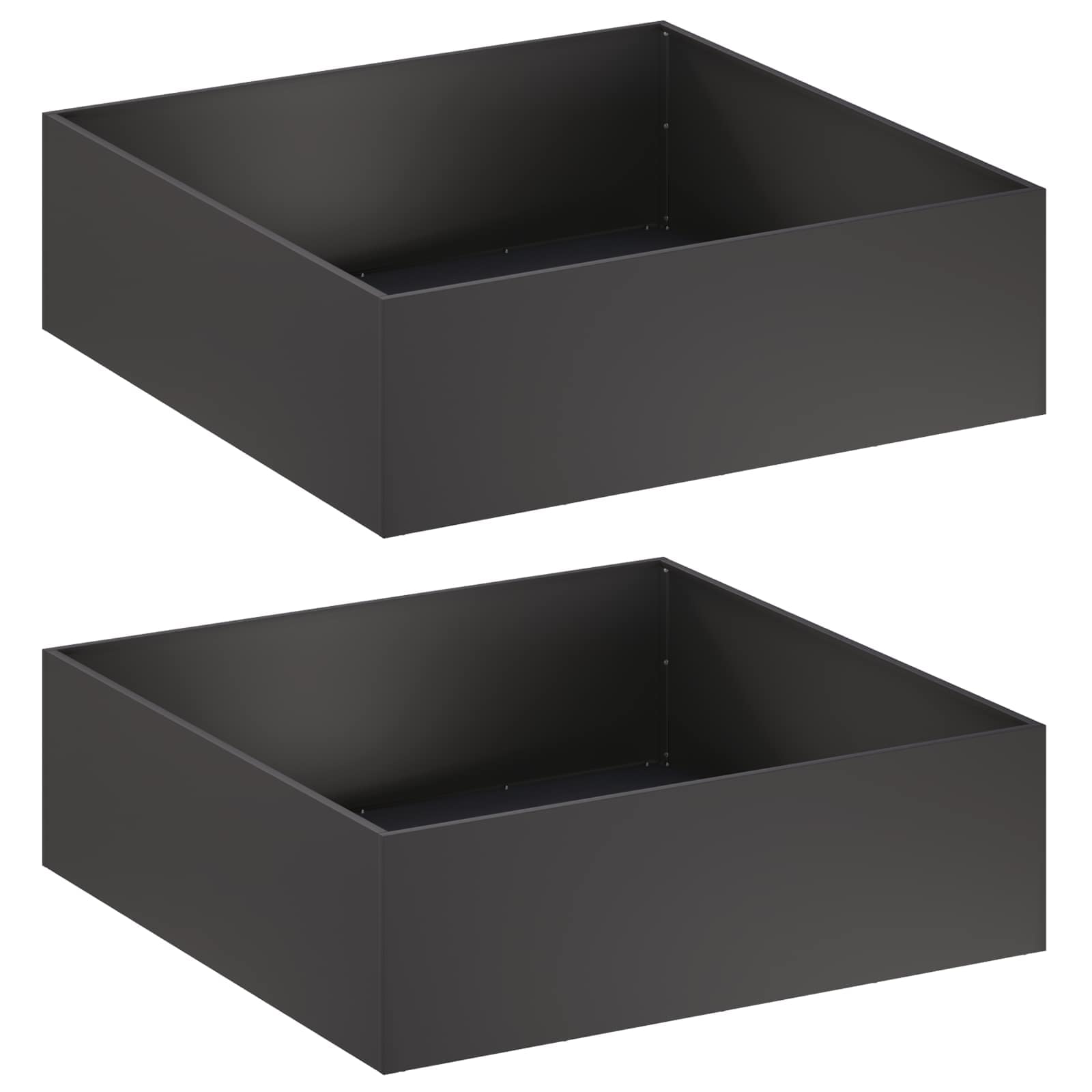 Garden Planter 2 pcs Black 100 x 100 x 30 cm Cold-rolled Steel