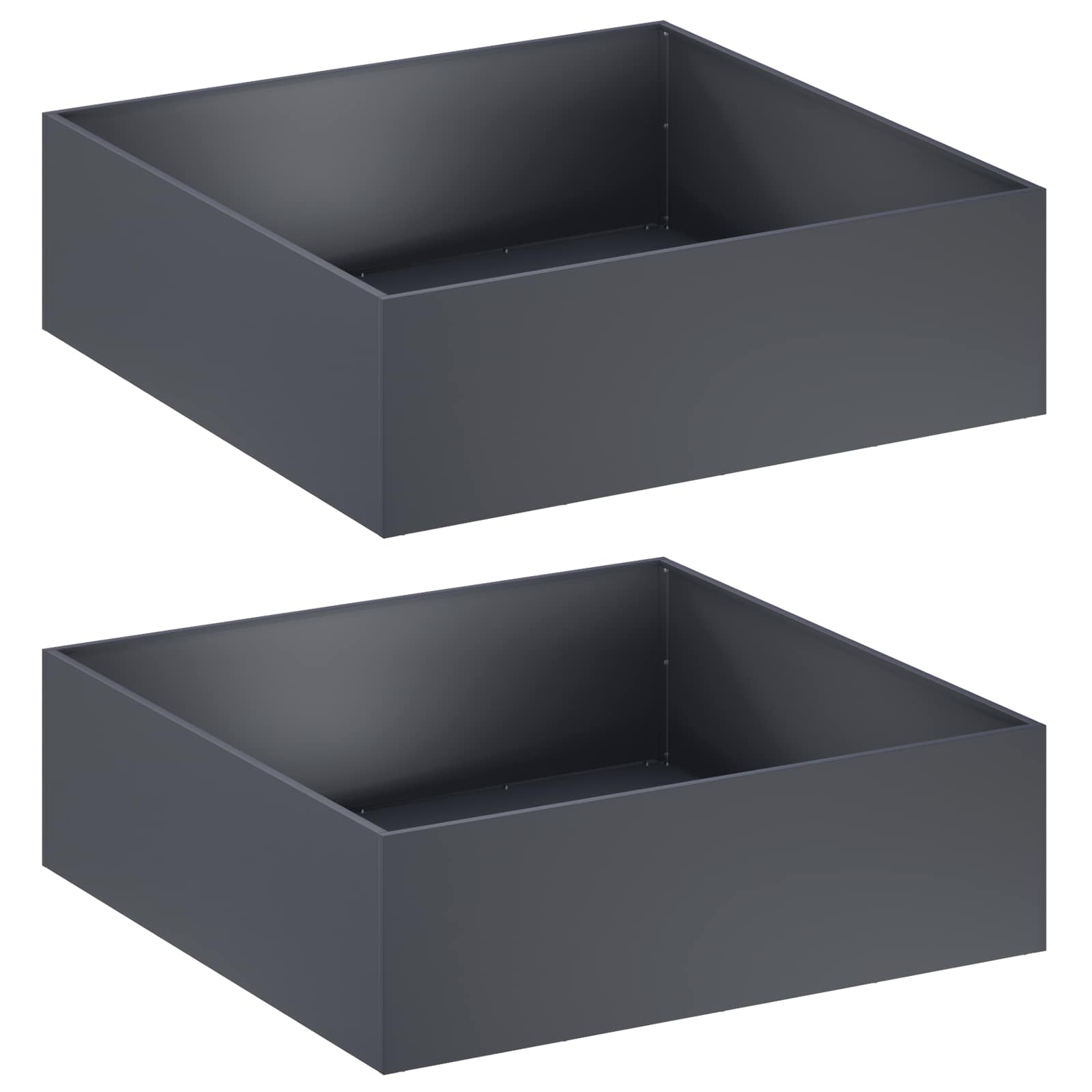 Garden Planter 2 pcs Anthracite 100 x 100 x 30 cm