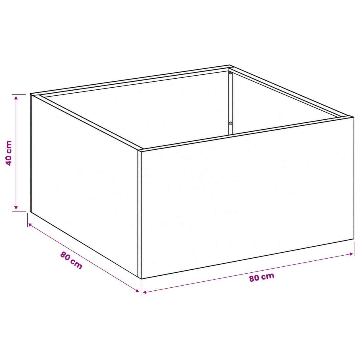 Garden Planter 2 pcs Anthracite 80 x 80 x 40 cm