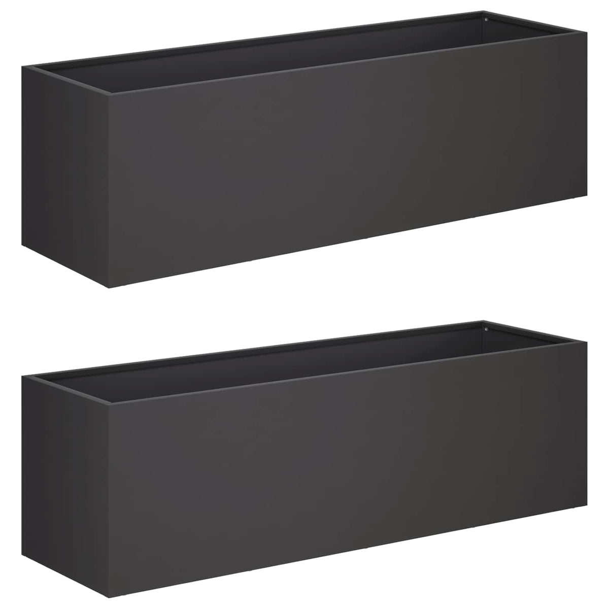 Garden Planter 2 pcs Black 80 x 30 x 30 cm Cold-rolled Steel