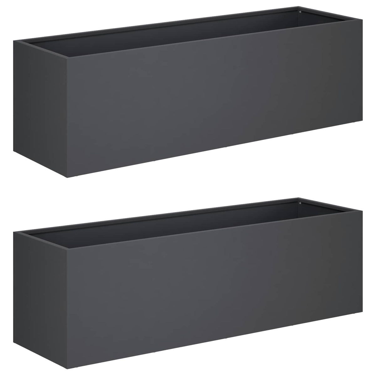 Garden Planter 2 pcs Anthracite 100 x 30 x 30 cm