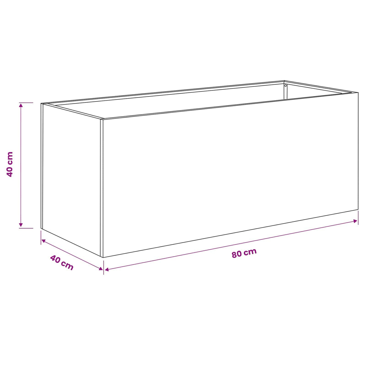 Garden Planter 2 pcs Anthracite 80 x 40 x 40 cm