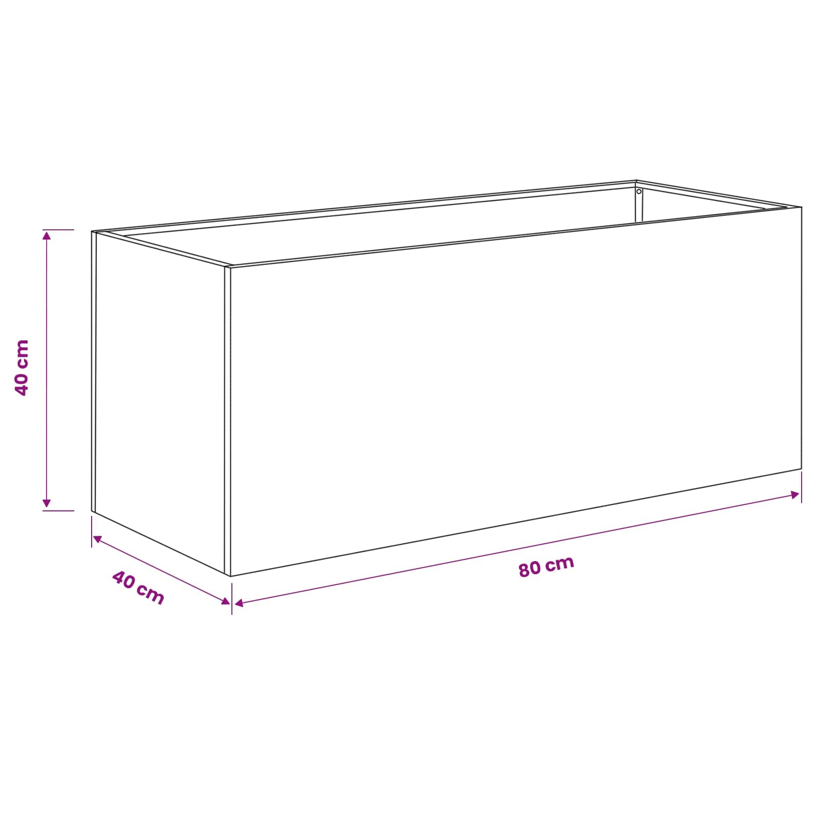 Garden Planter 2 pcs Anthracite 80 x 40 x 40 cm