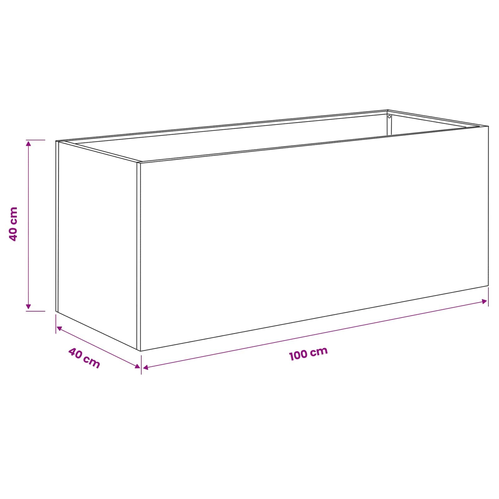 Garden Planter 2 pcs Anthracite 100 x 40 x 40 cm