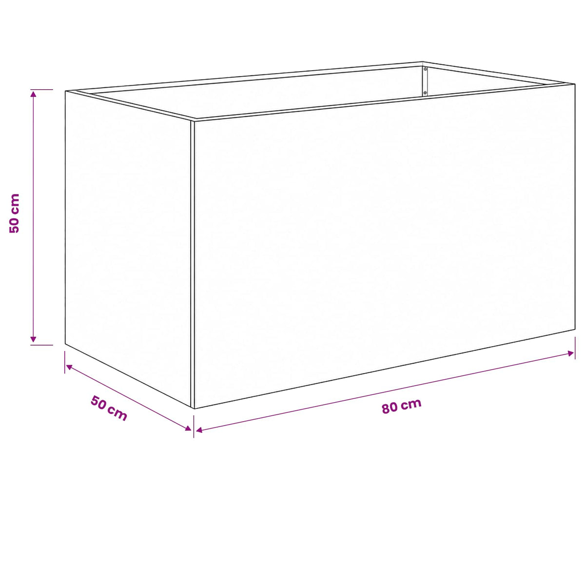Garden Planter 2 pcs Anthracite 80 x 50 x 50 cm