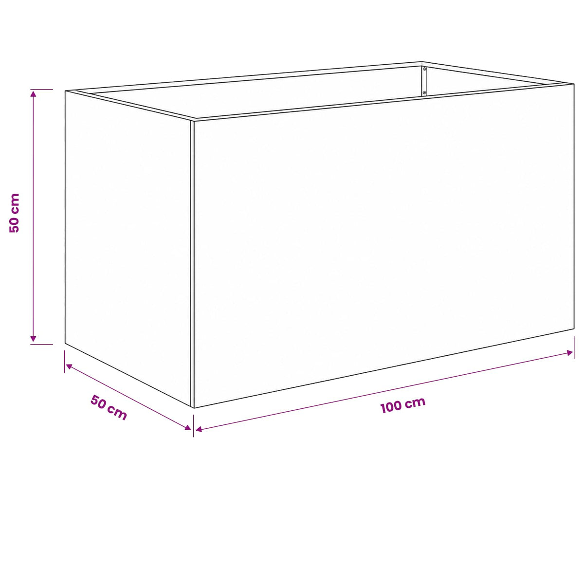 Garden Planter 2 pcs Black 100 x 50 x 50 cm Cold-rolled Steel