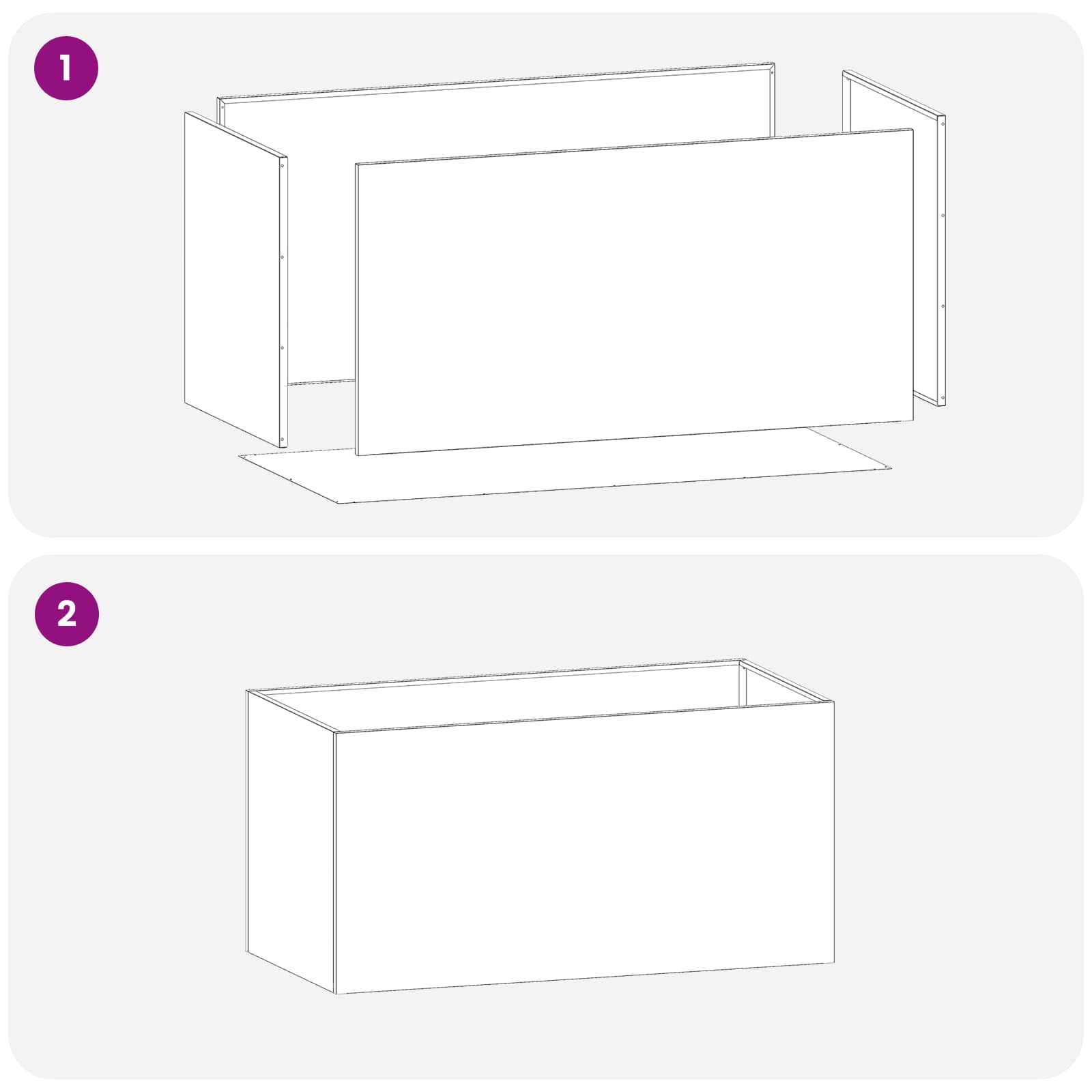 Garden Planter 2 pcs Anthracite 100 x 50 x 50 cm