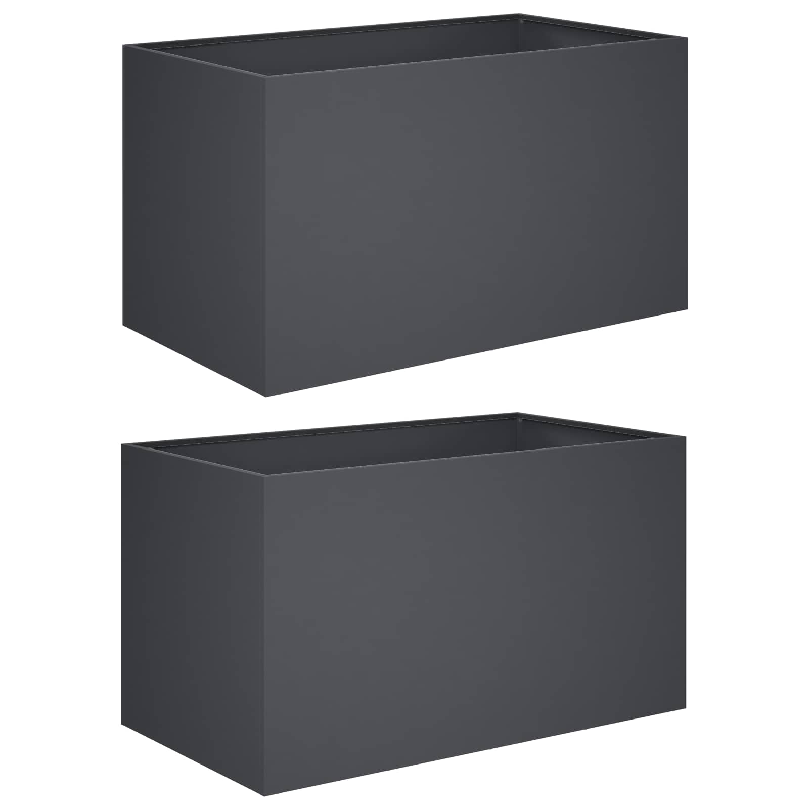 Garden Planter 2 pcs Anthracite 100 x 50 x 50 cm