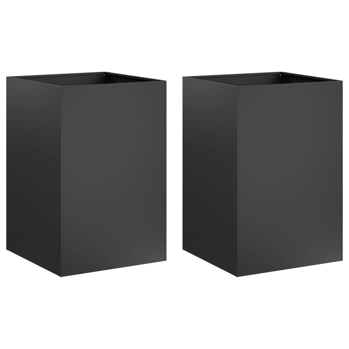 Garden Planter 2 pcs Black 40 x 40 x 75 cm Cold-rolled Steel
