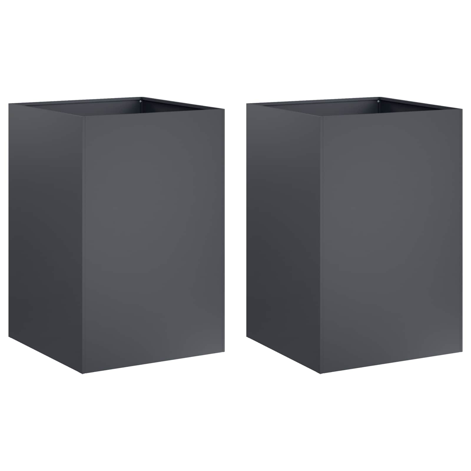 Garden Planter 2 pcs Anthracite 40 x 40 x 75 cm