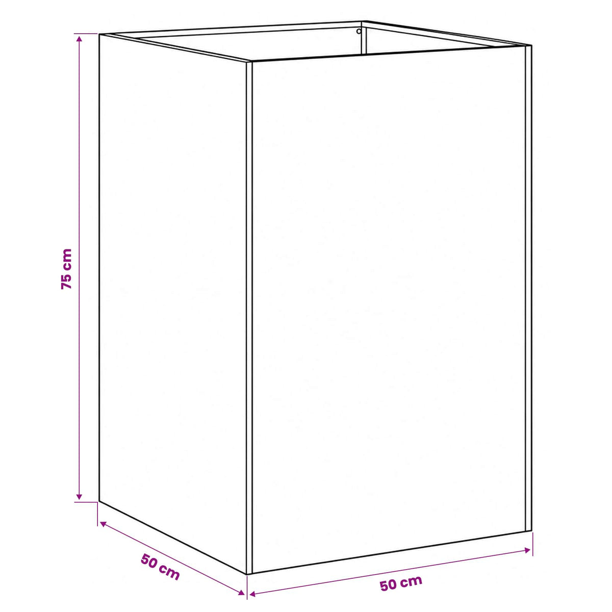 Garden Planter 2 pcs Black 50 x 50 x 75 cm Cold-rolled Steel