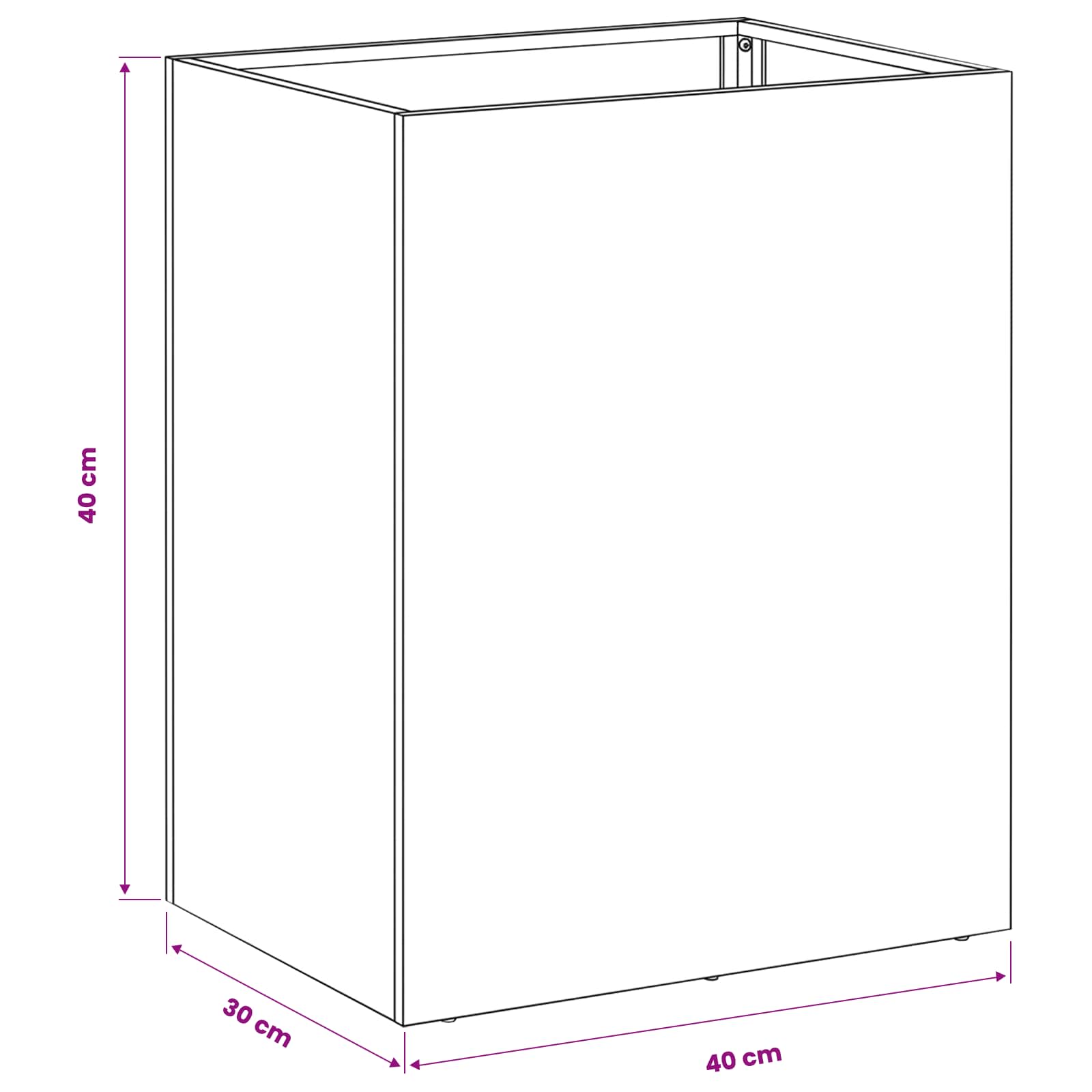 Garden Planter 2 pcs Black 40 x 30 x 40 cm Cold-rolled Steel