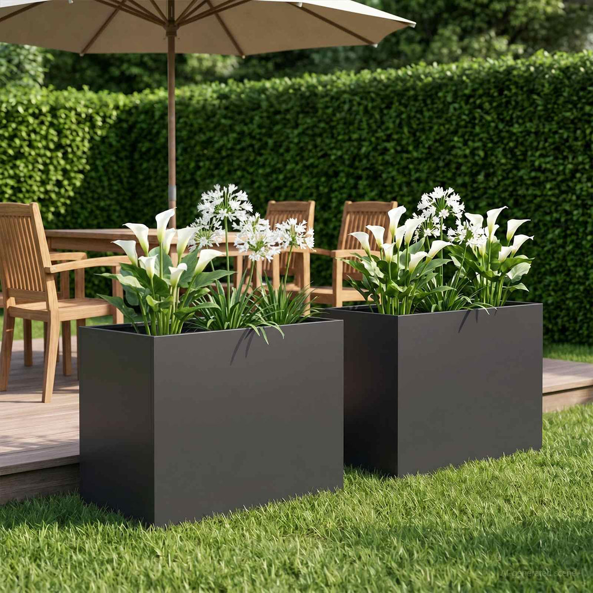 Garden Planter 2 pcs Black 50 x 40 x 50 cm Cold-rolled Steel