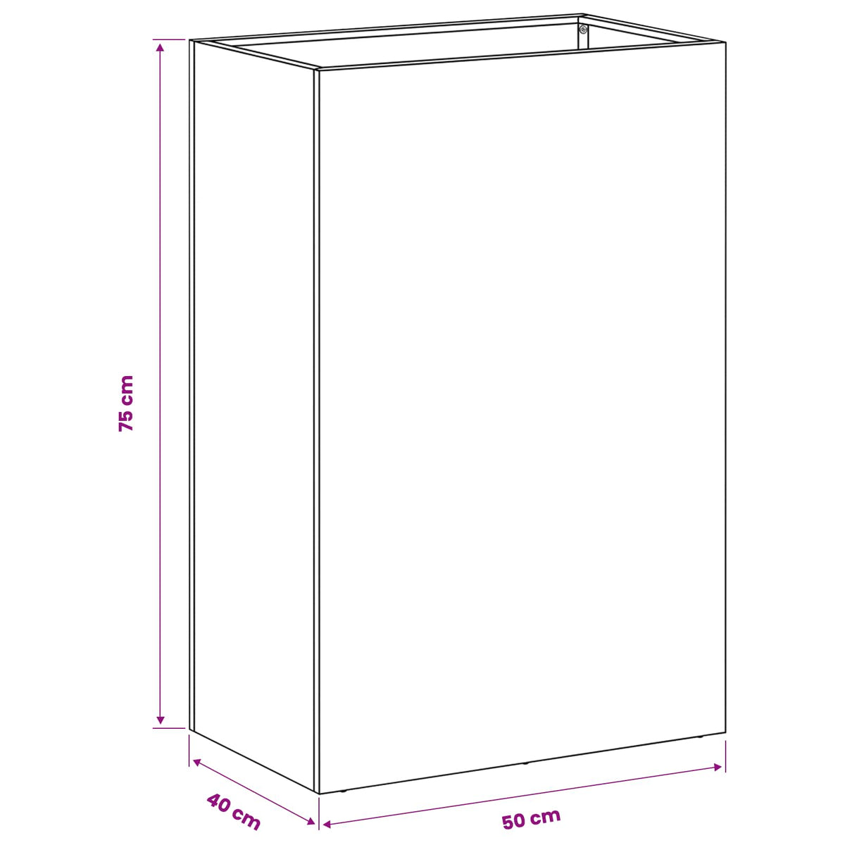 Garden Planter 2 pcs Black 50 x 40 x 75 cm Cold-rolled Steel